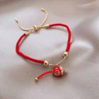 Alloy Lunar New Year Mouse Red String Bracelet Gold & Red - One Size