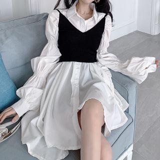 Asymmetric Shirred Mini Shirtdress / Camisole Top