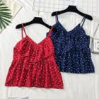 Sleeveless Ruffled Dotted Top