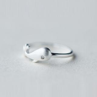 Sterling Silver Dolphin Ring Ring - S925 Silver - Silver - One Size