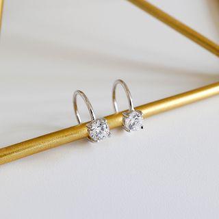 925 Sterling Silver Cz Earring 1083 - 1 Pair - As Shown In Figure - One Size