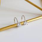 925 Sterling Silver Cz Earring 1083 - 1 Pair - As Shown In Figure - One Size