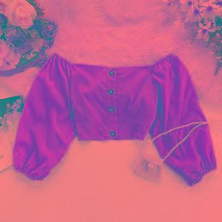 3/4-sleeve Button-up Cropped Top