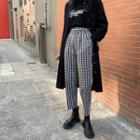 Plaid High-waist Straight-cut Pants