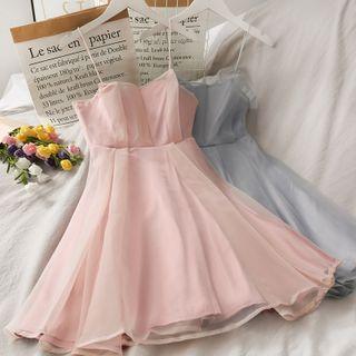 Sleeveless Mesh Mini Dress