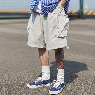 Pocket Detail Drawstring Cargo Shorts