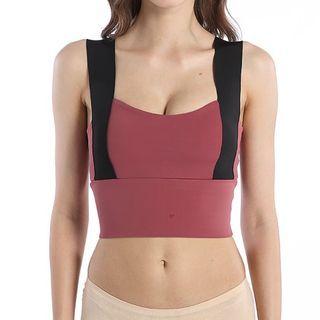 Sleeveless Two Tone Sports Top