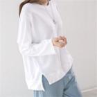 Slit-side Dip-back Long Sleeve T-shirt