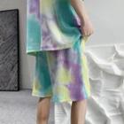 Elbow-sleeve Tie Dye T-shirt / Shorts / Set