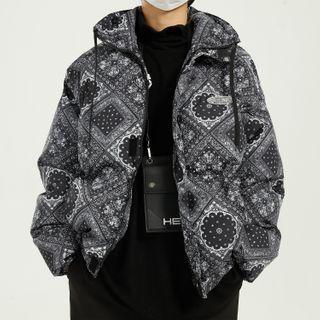Long-sleeve Printed High-neck Jacket