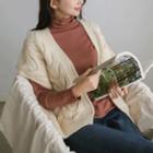 Cap-sleeve Wool Blend Cable Cardigan