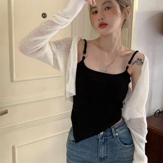 Irregular Camisole Top / Cropped Cardigan