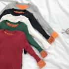 Fleece-lined Plain Sweater