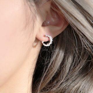 Rhinestone Crescent Moon Stud Earring