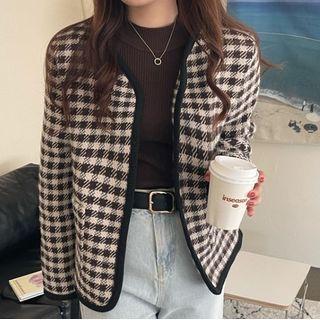 Check Open-front Jacket