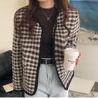 Check Open-front Jacket