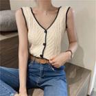 Buttoned Tank Top As Shown In Figure - One Size