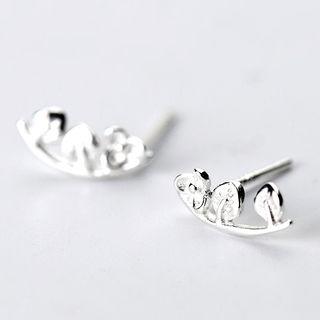 S925 Sterling Silver Leaf Stud Earring