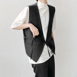 Plain Asymmetrical Vest