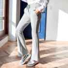 Drawstring-waist Boot-cut Pants
