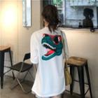 Short-sleeve Disnosaur Print T-shirt