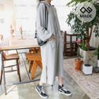 Kangaroo-pocket Boxy Long Hoodie Dress