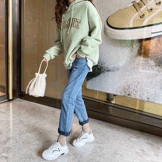 Brushed Fleece Liend Striaght-cut Jeans