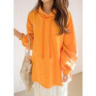Tall Size Hooded Drop-shoulder Pullover