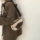 Fleece Panel Saddle Crossbody Bag