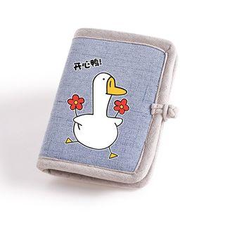 Canvas Duck Print Frog-button Wallet / Long Wallet