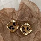 Leopard Print Alloy Square Earring