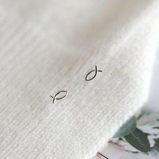 Fish Sterling Silver Earring 1 Pair - Silver - One Size