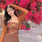 Floral Tube Top / Mesh Bolero
