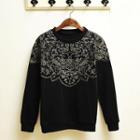 Round-neck Embroidered Pullover