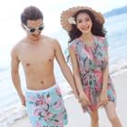 Set: Couple Floral Bikini + Dress / Beach Shorts