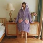 Rabbit Ear Hooded Fleece Robe