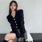 Lace Button-up Cropped Jacket