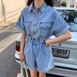 Set: Denim Shirt + Pants Denim Blue - One Size