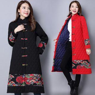Frog-button Midi Padded Coat