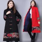Frog-button Midi Padded Coat