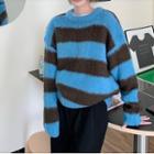 Striped Sweater Stripe - Blue & Brown - One Size