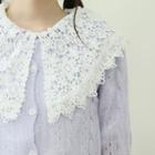 Crochet-lace Capelet Blouse White - One Size