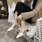 Chunky-heel Square-toe Mary Jane Mules