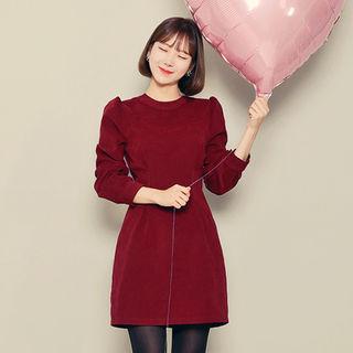 Puff-sleeve Cutout-back Dress