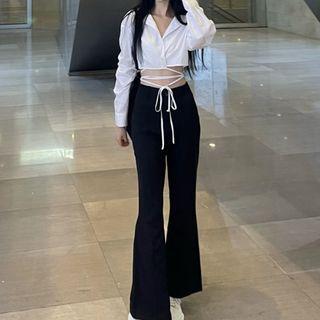 Cropped Shirt / Bootcut Pants