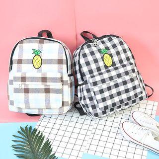 Canvas Check Backpack