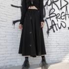 Adjustable Length Midi A-line Skirt Black - One Size