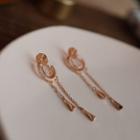 Alloy Fringed Earring 1 Pair - Clip On Earring - Rose Gold - One Size