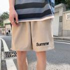 Couple Matching Lettering Wide-leg Shorts