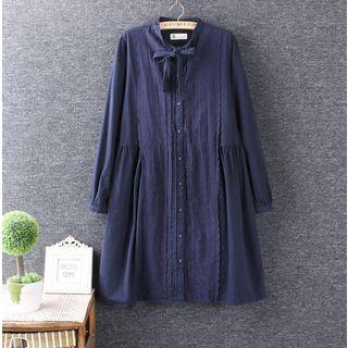 Long-sleeve A-line Shirt Dress